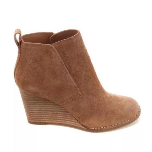 Lucky Brand Shoes - Lucky Brand Brown Leather Wedges Ankle Boots Sz 9M